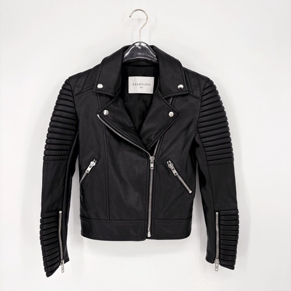 DAUNTLESS NYC | Vegan Leather Moto Biker Jacket in Black | S - Picture 5 of 14